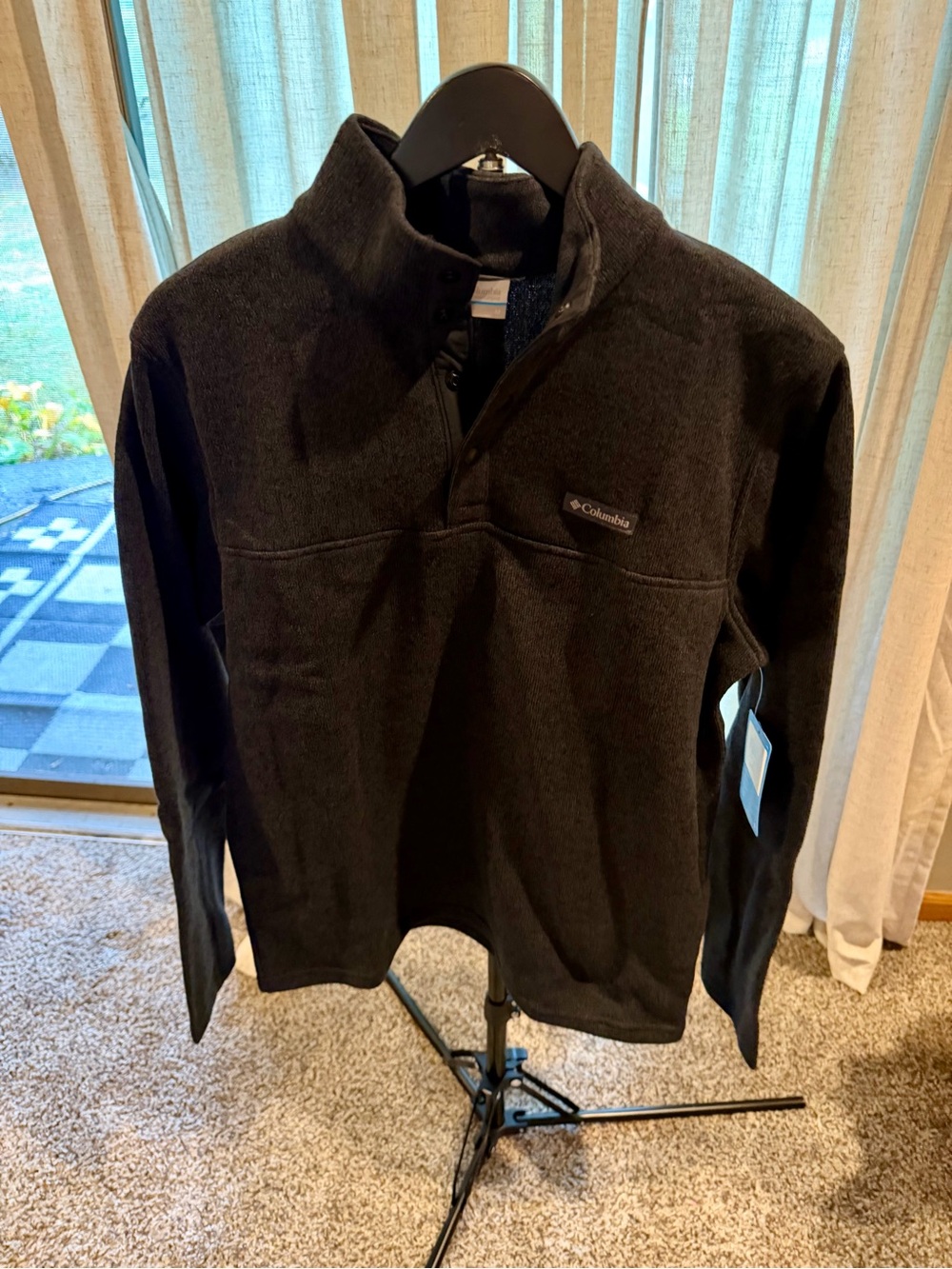 Columbia Men's Black Half-Zip Lightweight Fleece Jacket